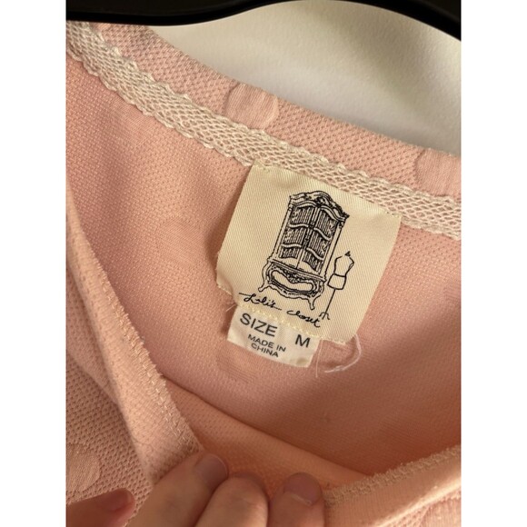 Women’s Anthropologie Pink Sweatshirt Cottage Core Textured medium Lili's Closet - Picture 4 of 6